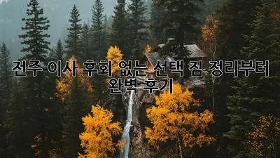 전주 이사, 후회 없는 선택! 짐 정리부터 완벽 후기